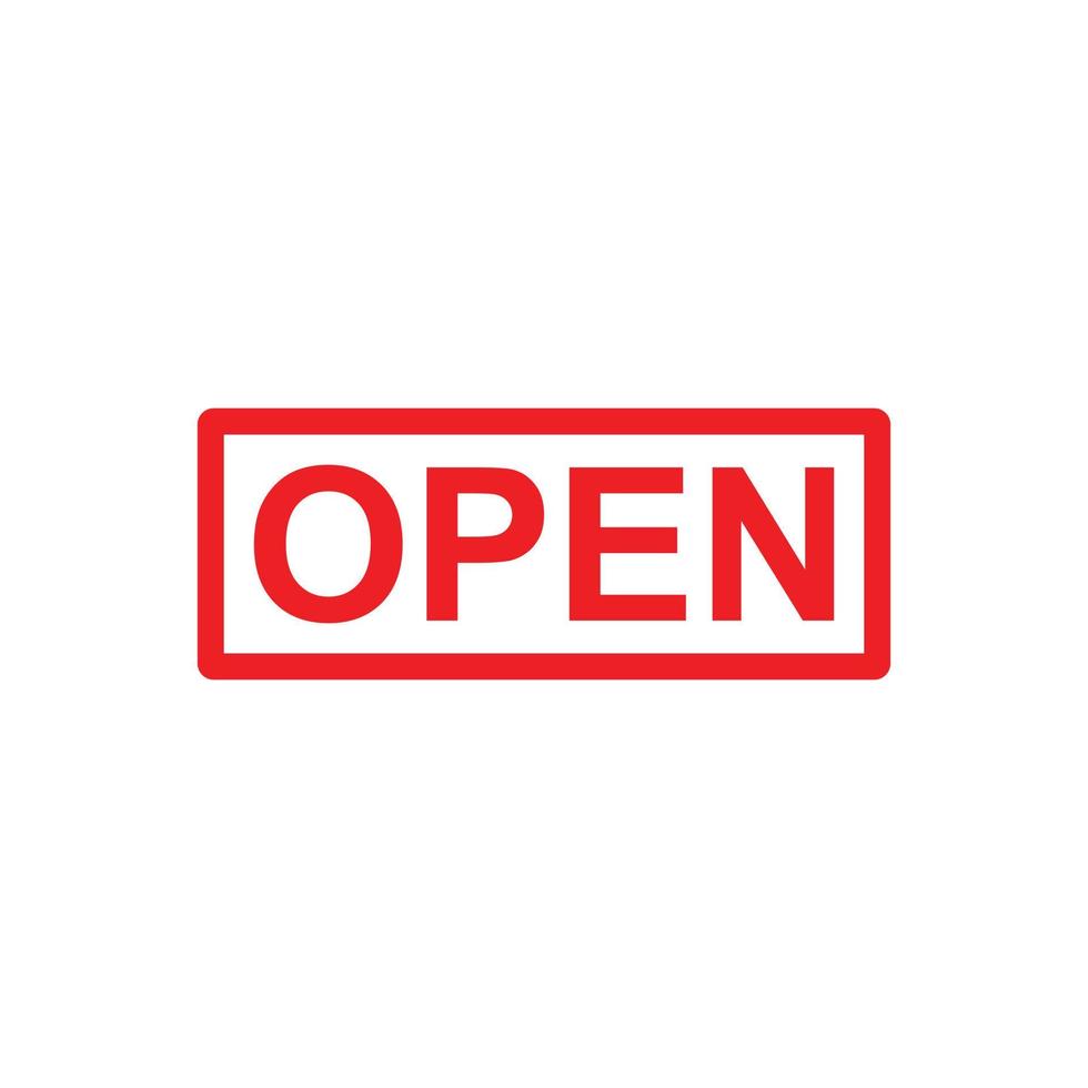 eps10 vector rojo icono de sello de goma abierto aislado sobre fondo blanco. sello de goma abierto o símbolo de sello en un estilo moderno y sencillo para el diseño de su sitio web, logotipo y aplicación móvil