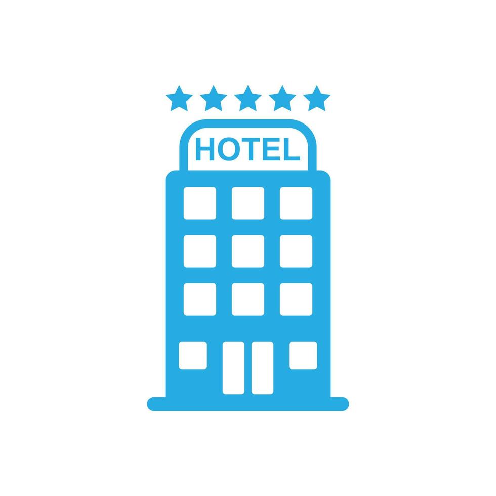 eps10 azul vector hotel abstracto icono sólido aislado sobre fondo blanco. símbolo lleno de cinco estrellas del hotel en un estilo moderno y plano simple para el diseño de su sitio web, logotipo y aplicación móvil