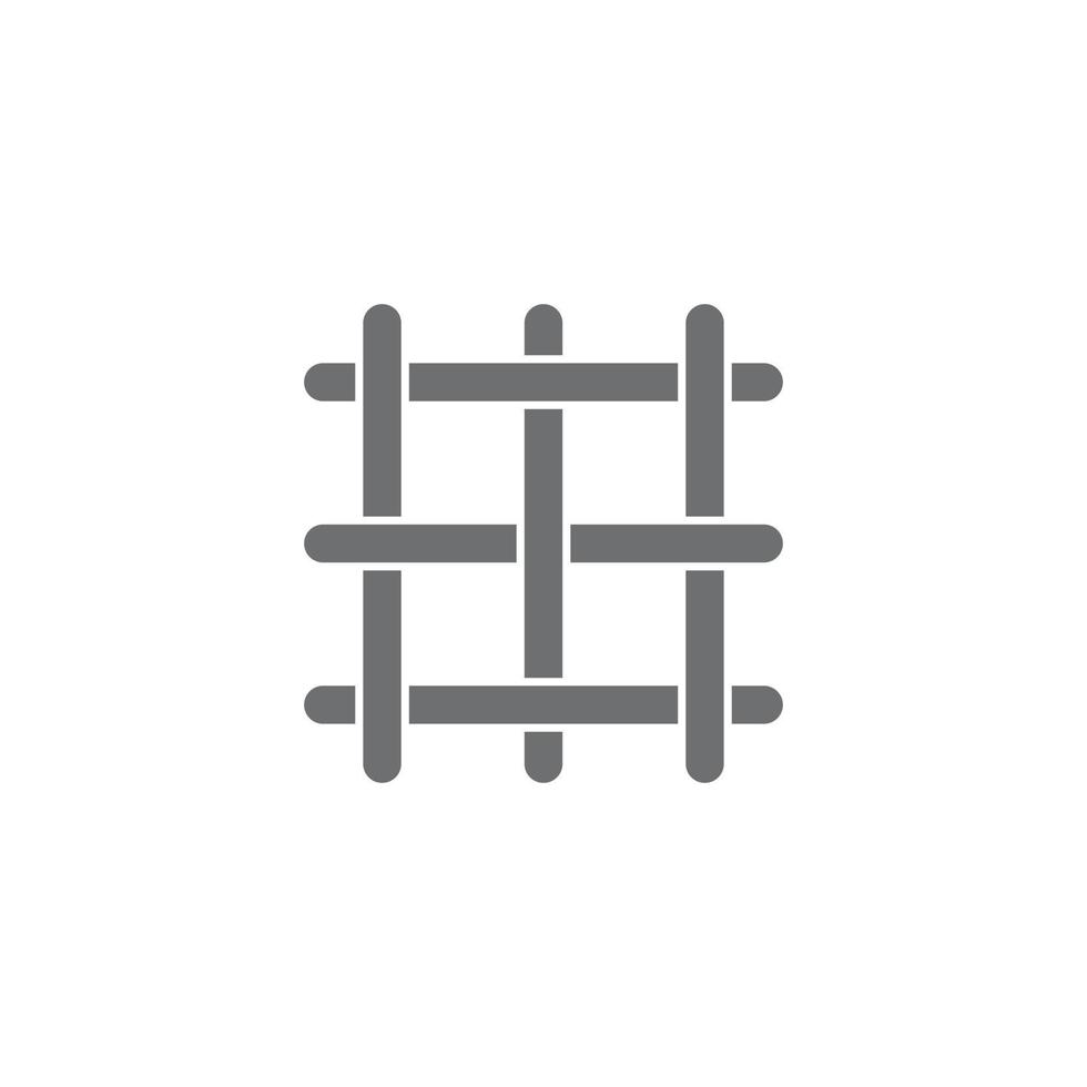 eps10 vector gris entramado o rejilla metálica icono abstracto aislado sobre fondo blanco. símbolo tras las rejas en un estilo moderno y sencillo para el diseño de su sitio web, logotipo y aplicación móvil