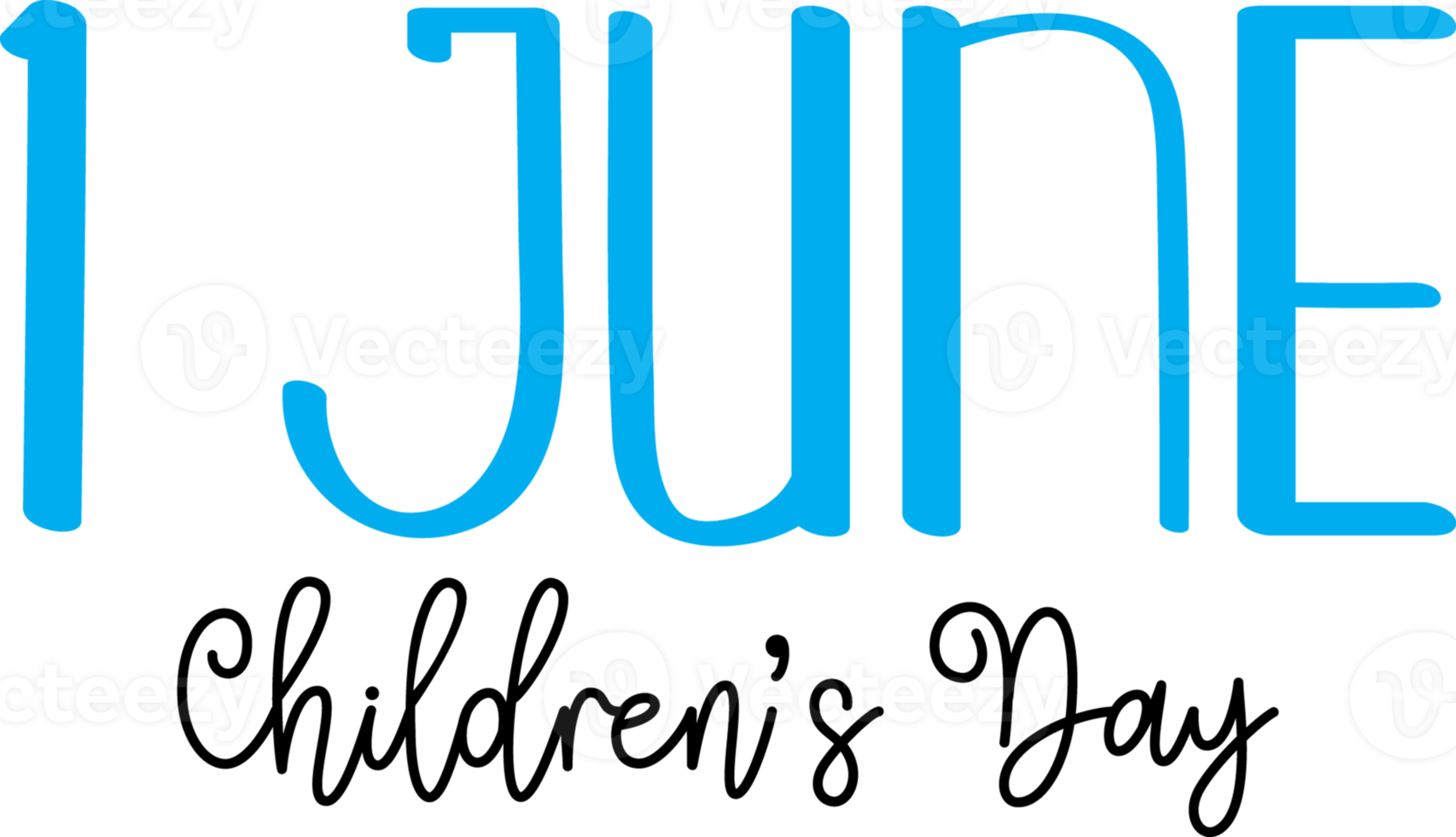 Blue Text Lettering Children's Day cut out png