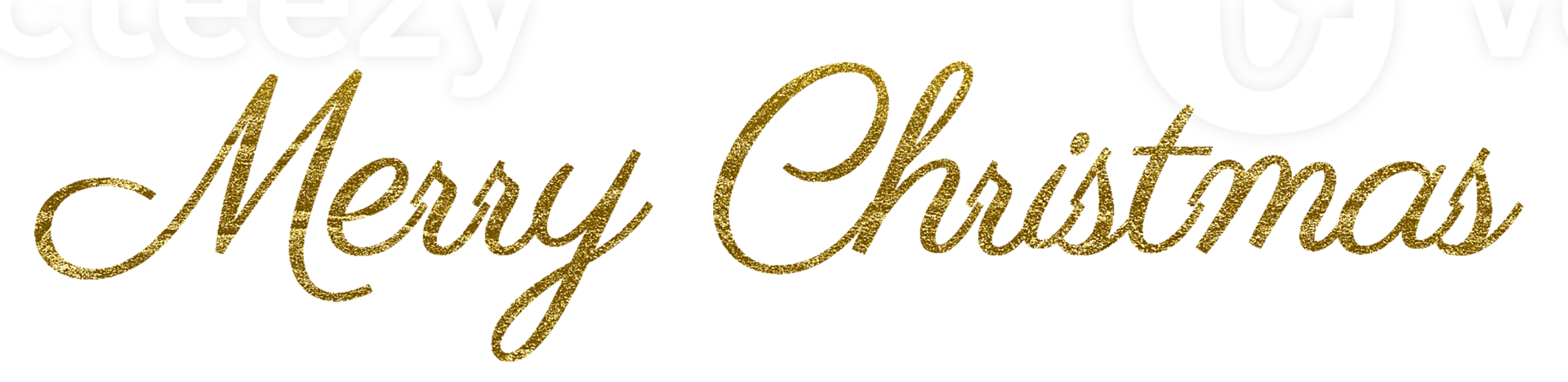 Golden Text Merry Christmas cut out png