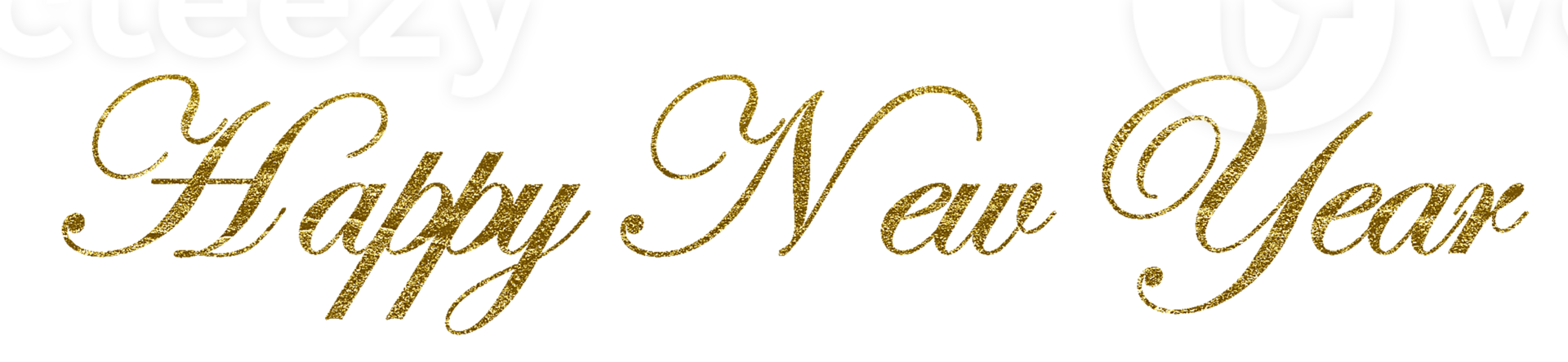 Golden Text Happy New Year cut out png