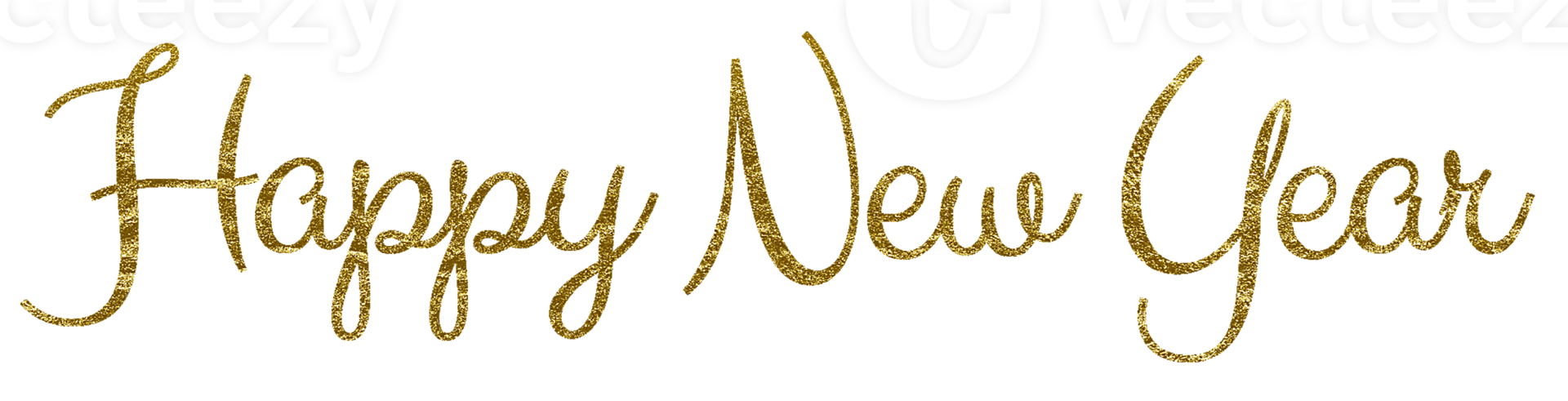 Golden Text Happy New Year cut out png