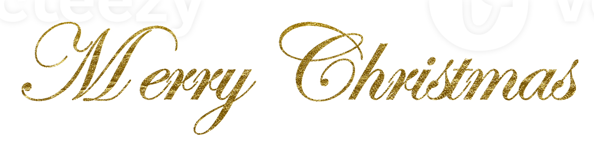 Golden Text Merry Christmas cut out png