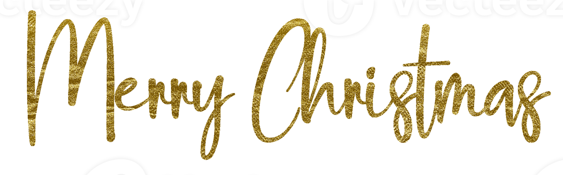 Golden Text Merry Christmas cut out png