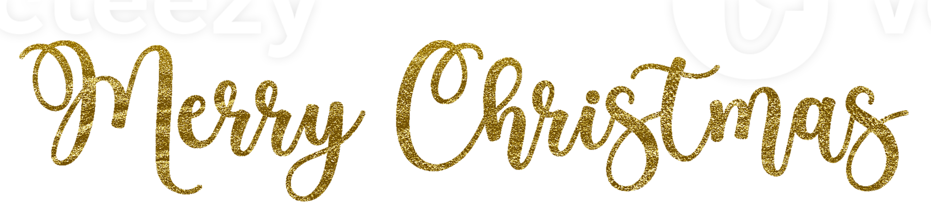 Golden Text Merry Christmas cut out png