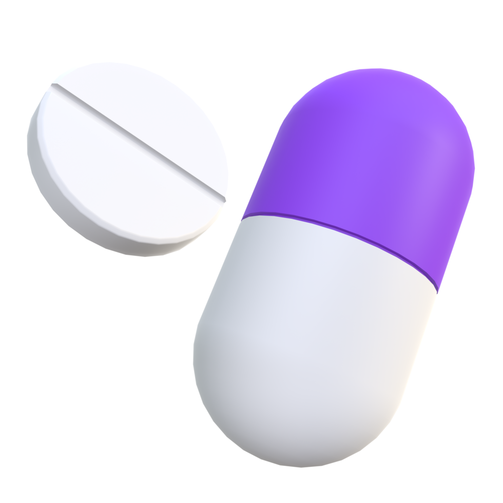 Floating Medicine Pills 3D Illustration png