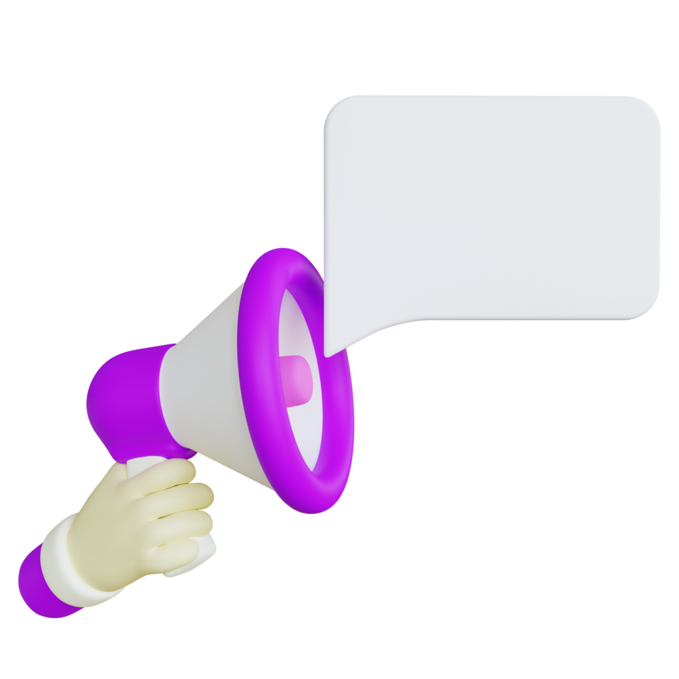 Stylized 3D Megaphone with Bubble Chat Template png