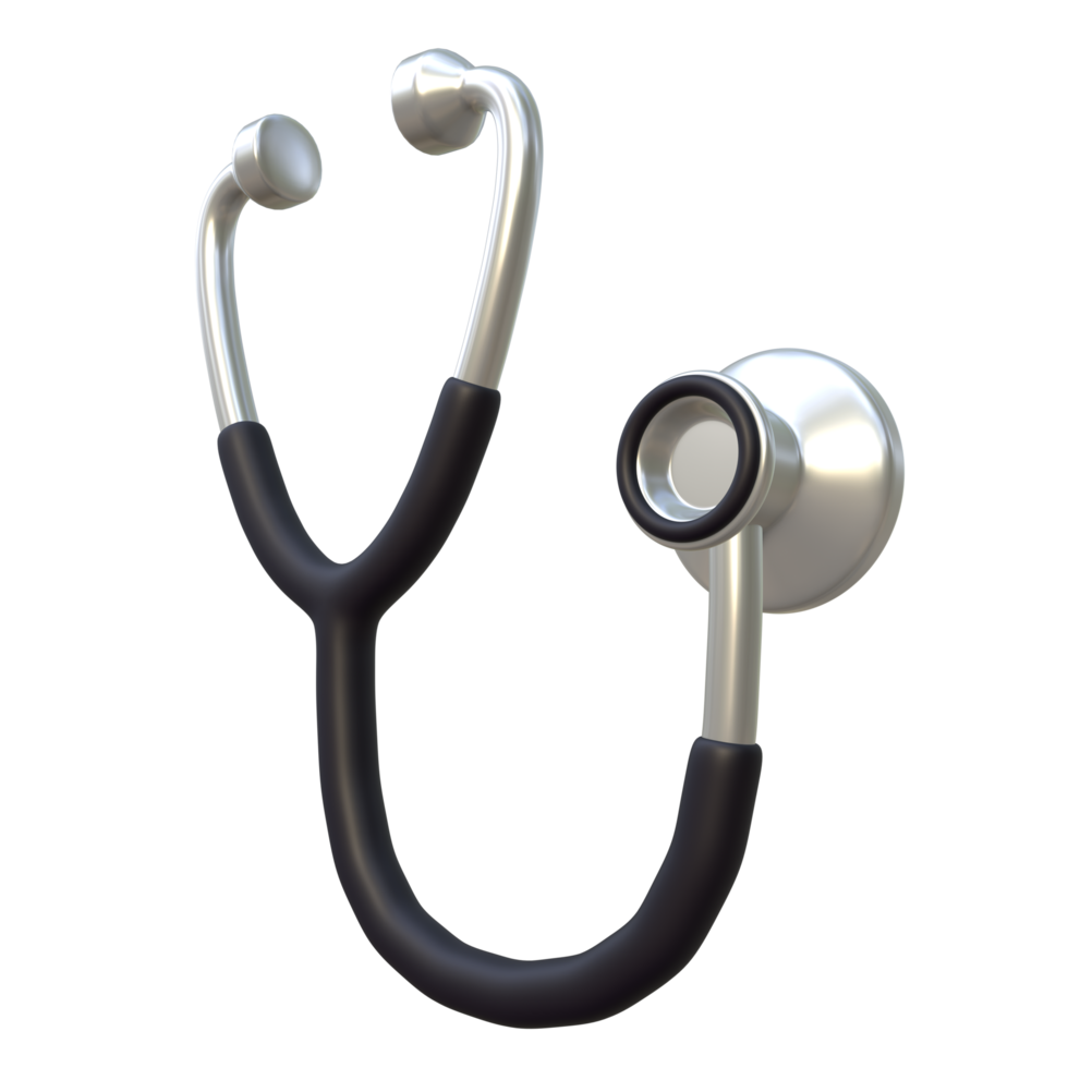 vue latérale d'illustration de stéthoscope 3d png