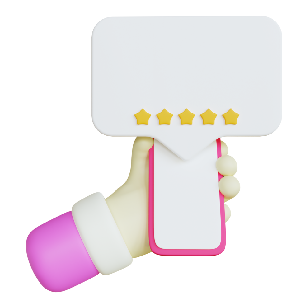 3D Customer Review Illustration Template png