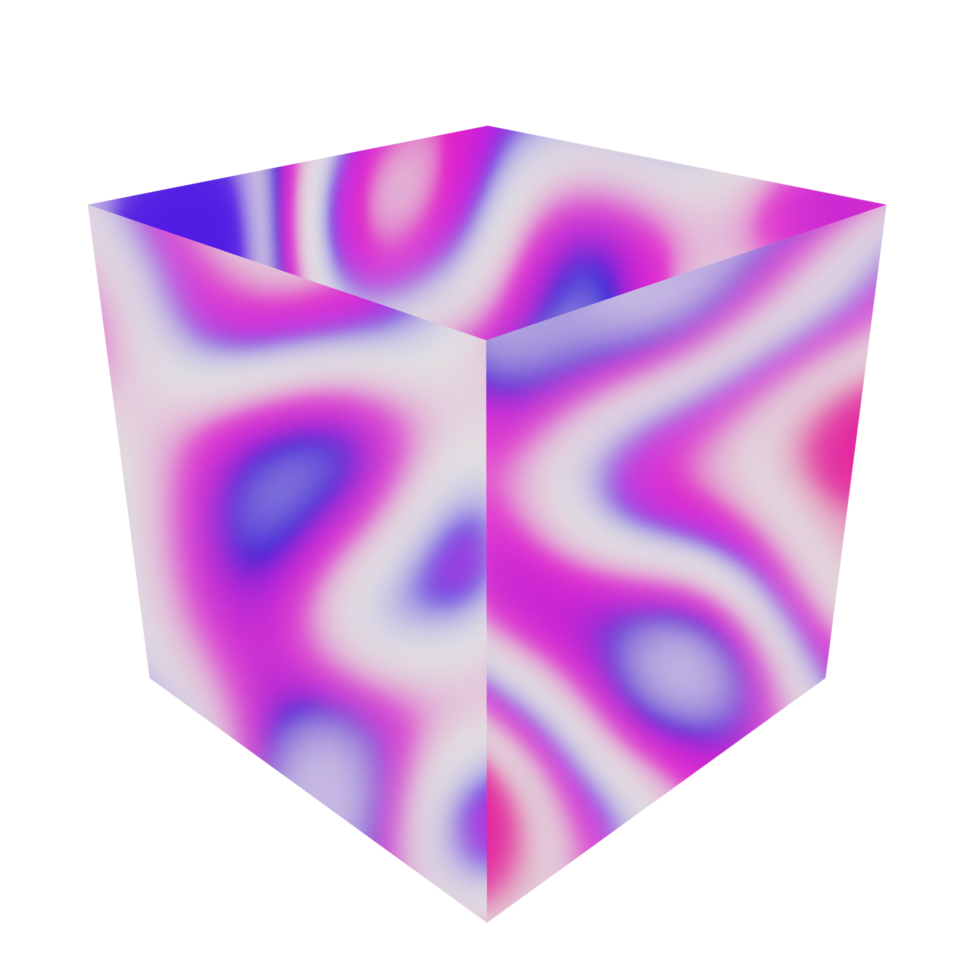 Abstract Square Chrome 3D Memphis Shape png