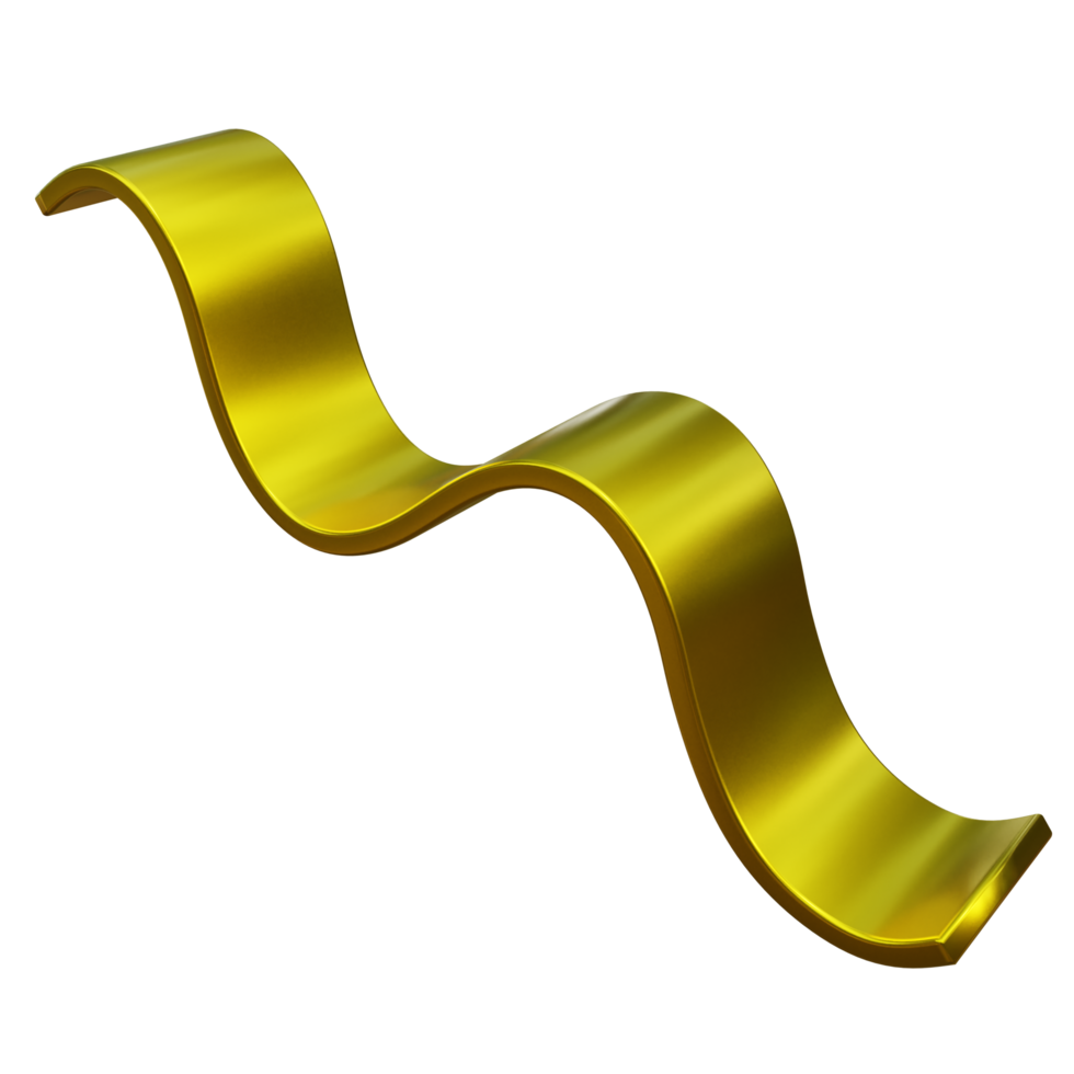 Abstract Wave 3D Gold Memphis png