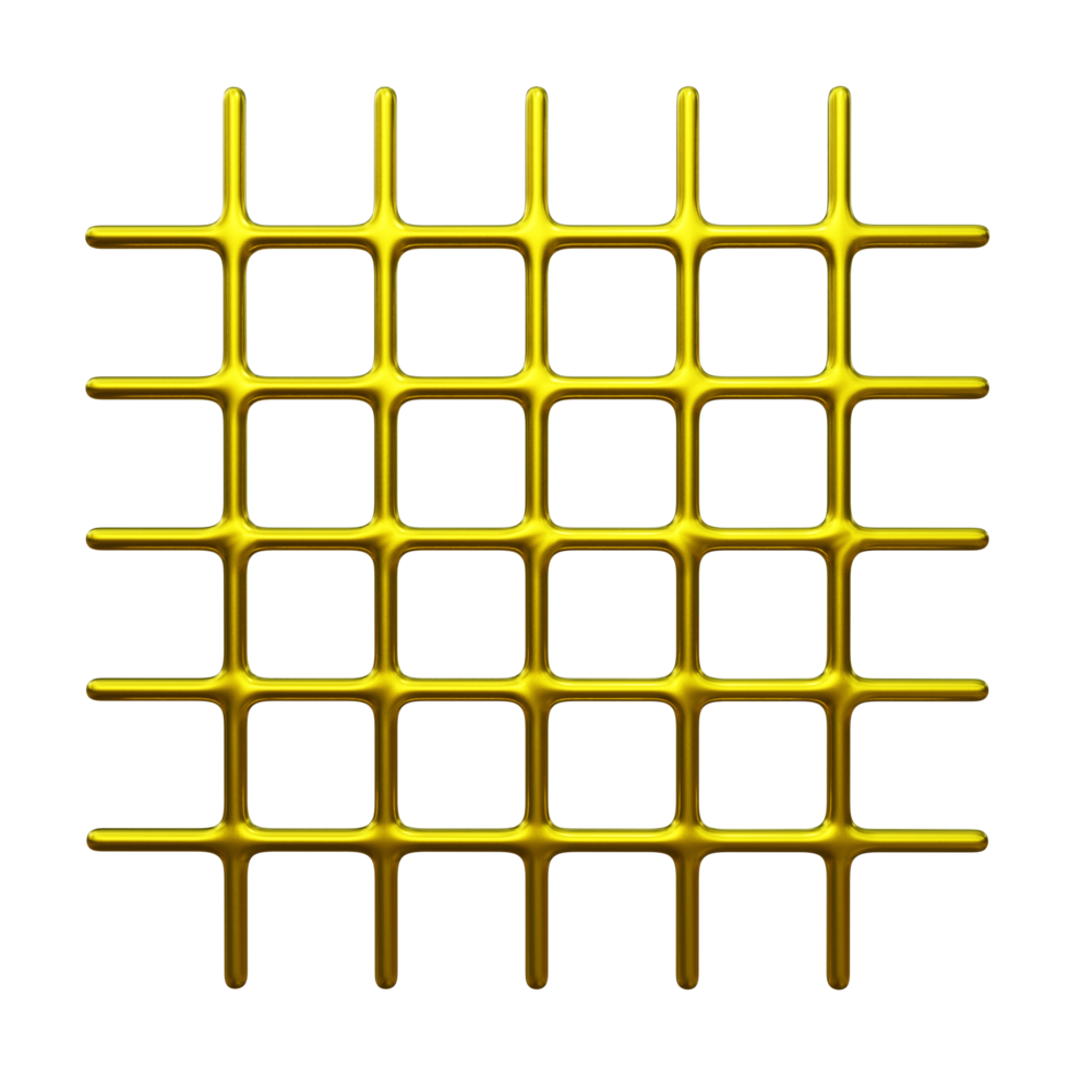 Abstract Cage 3D Gold Memphis png