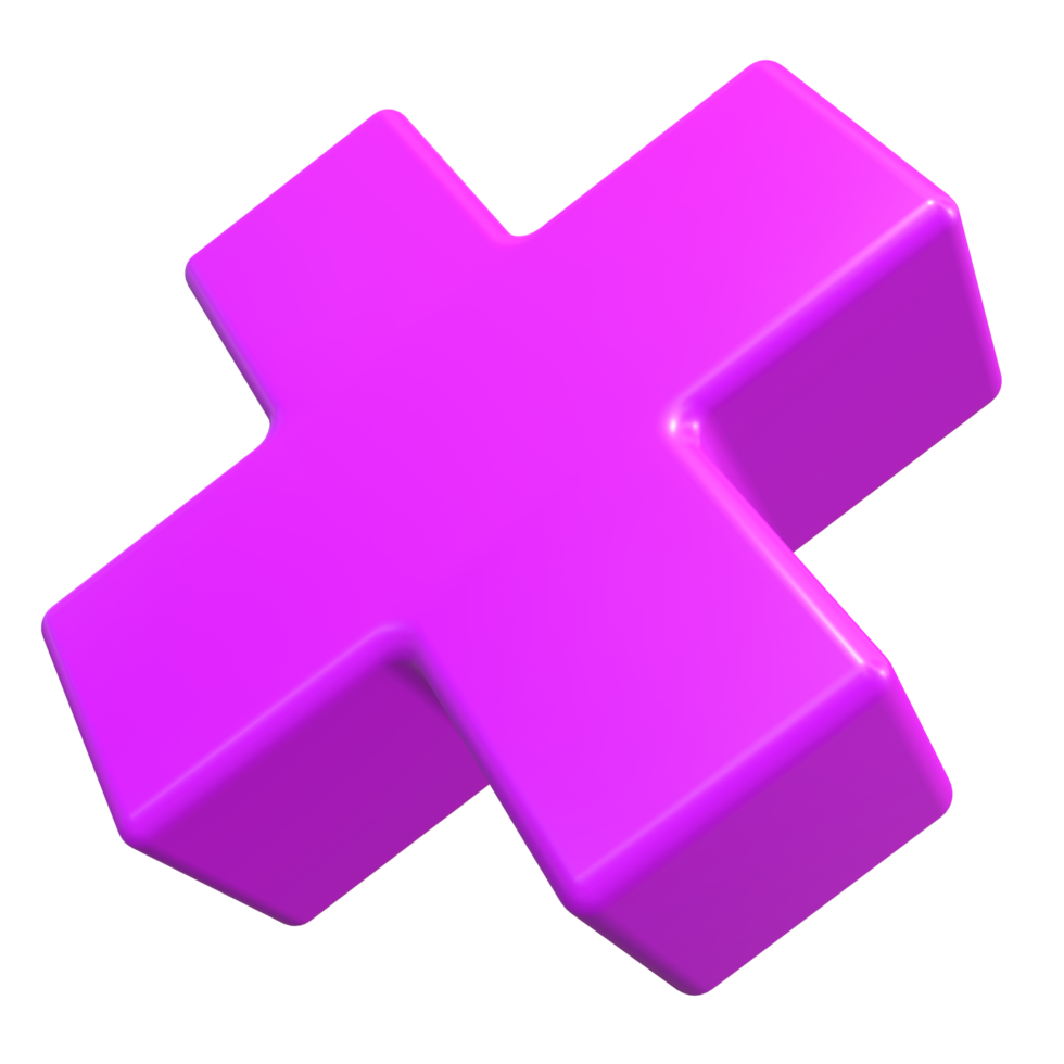 Abstract X Cross Geometric Shape 3D Render png