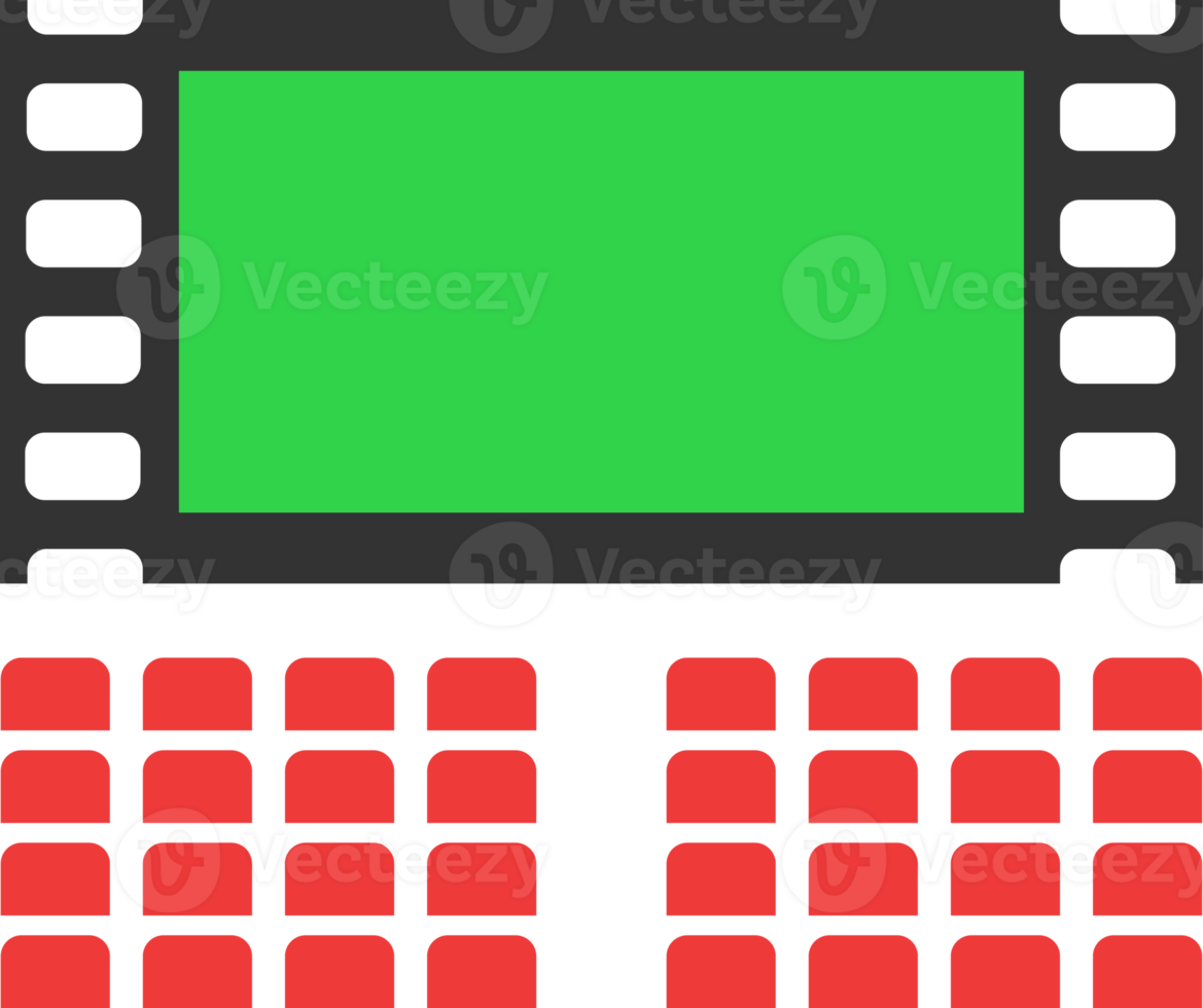 cinema green screen red seat theater icon png