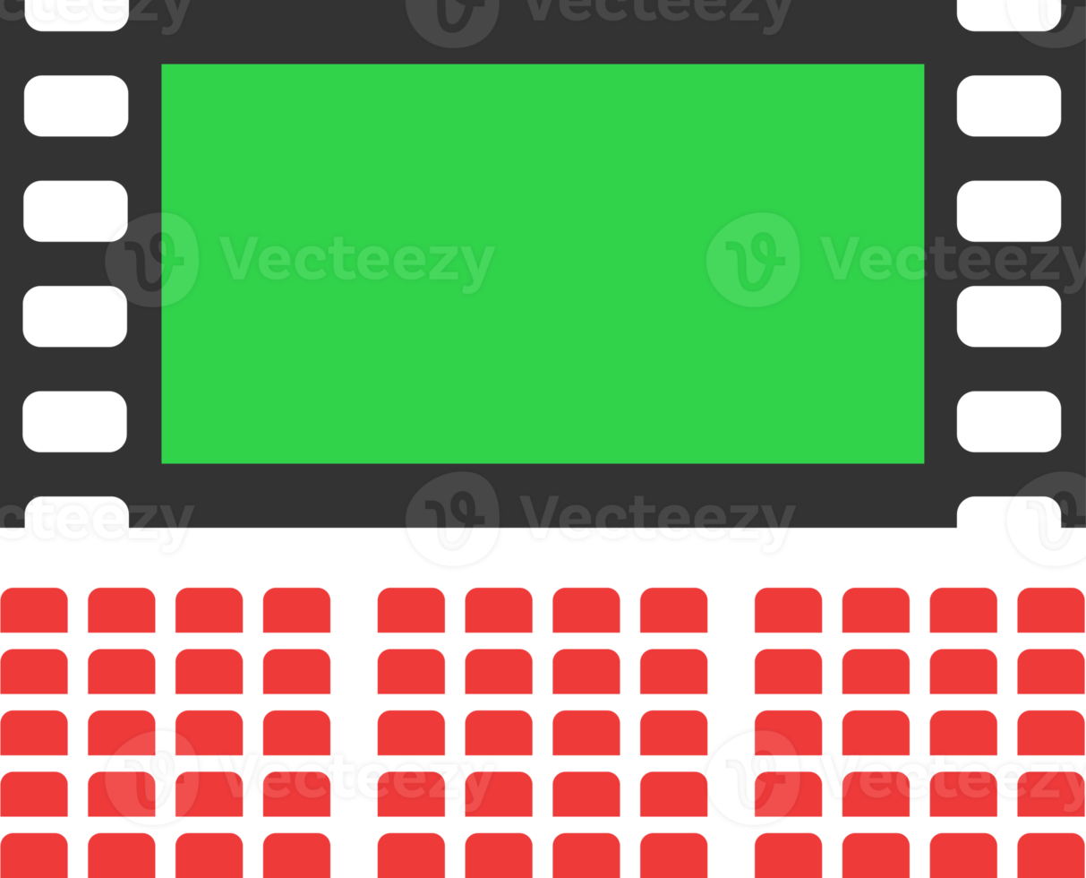 cinema green screen red seat icon png