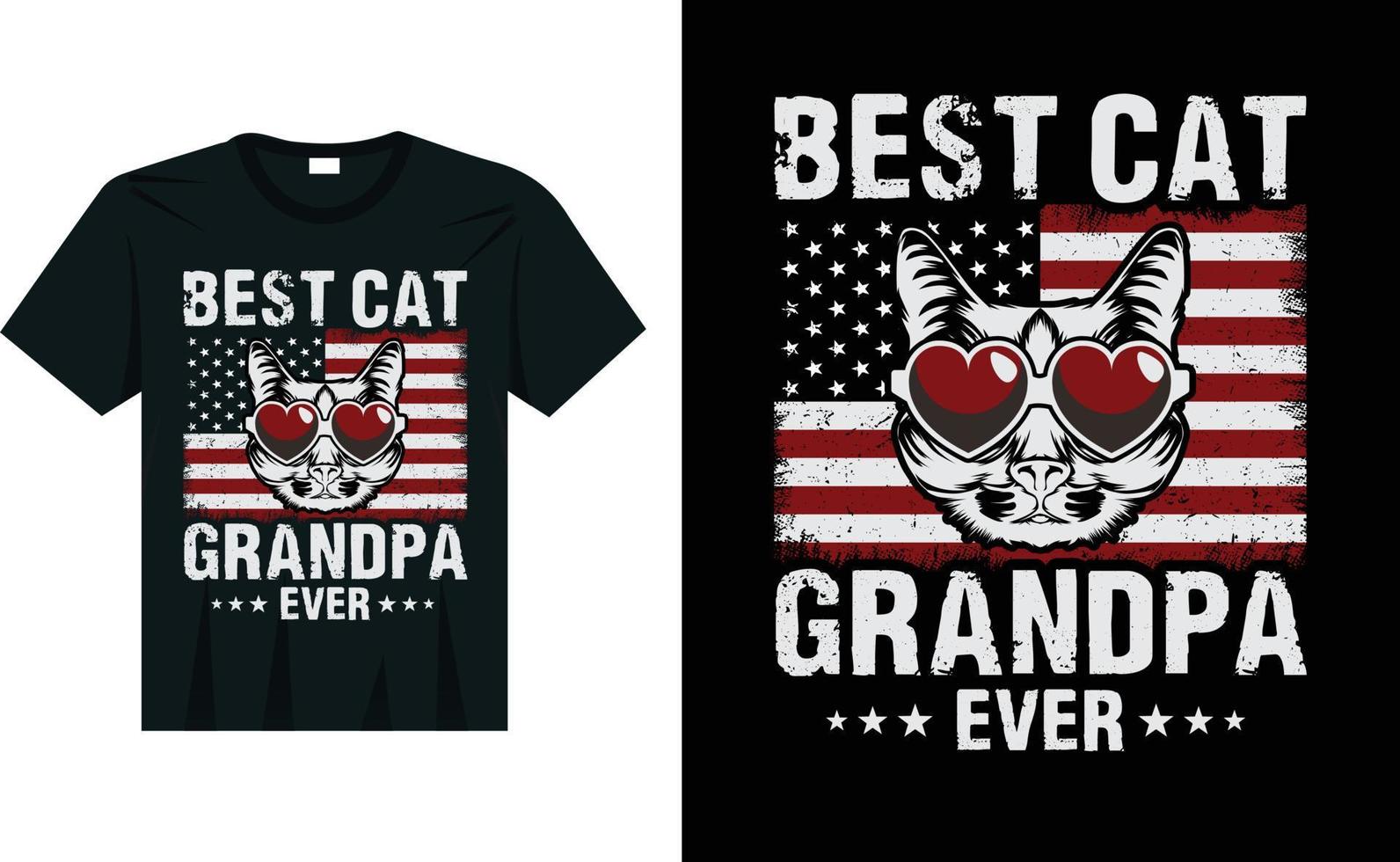 Best cat grandpa ever cat lover vintage funny t shirt design vector