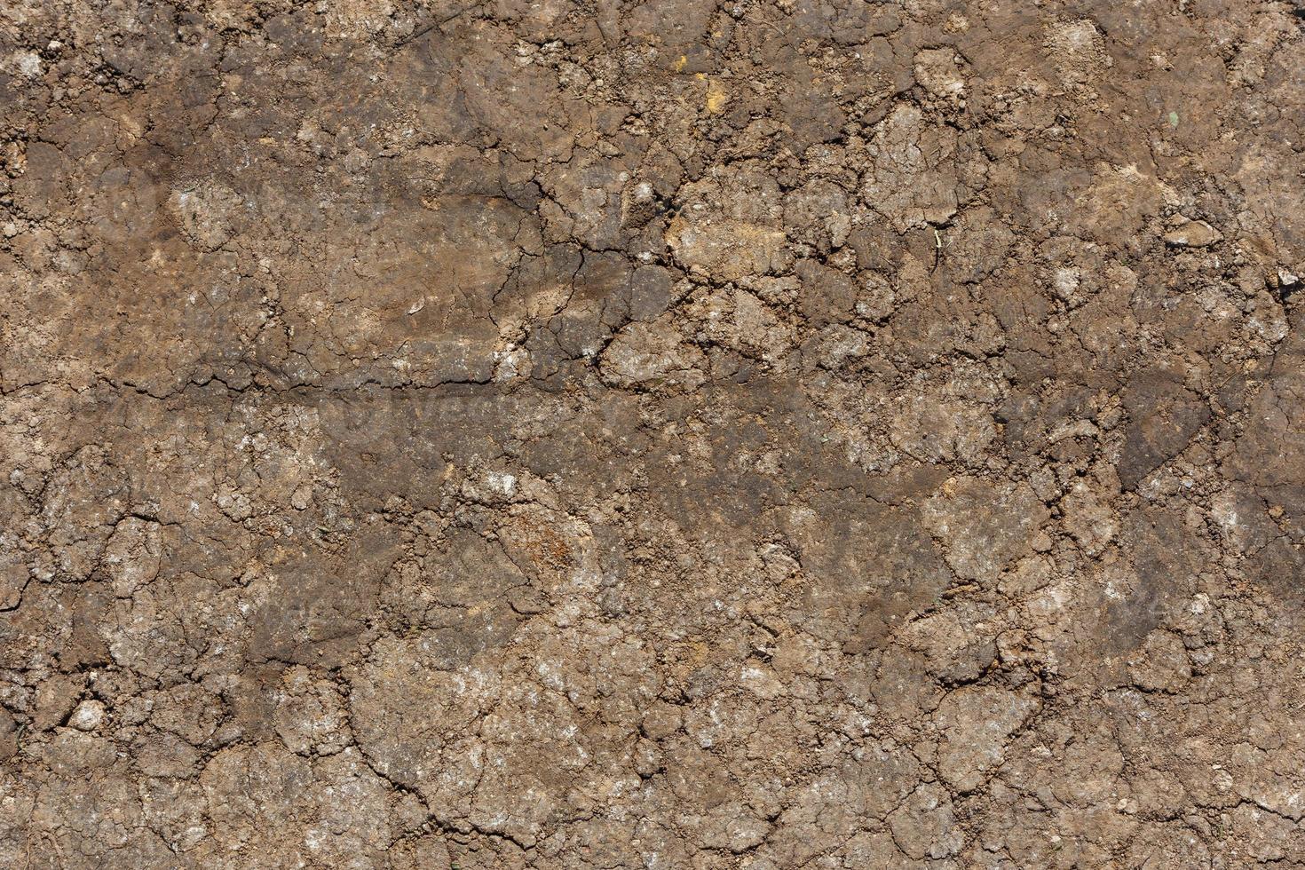 dry rammed bare earth surface under direct sunlight - full frame background photo