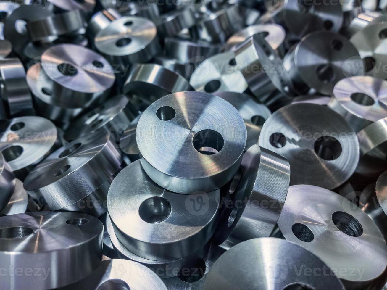 Shiny steel cylindrical parts background photo