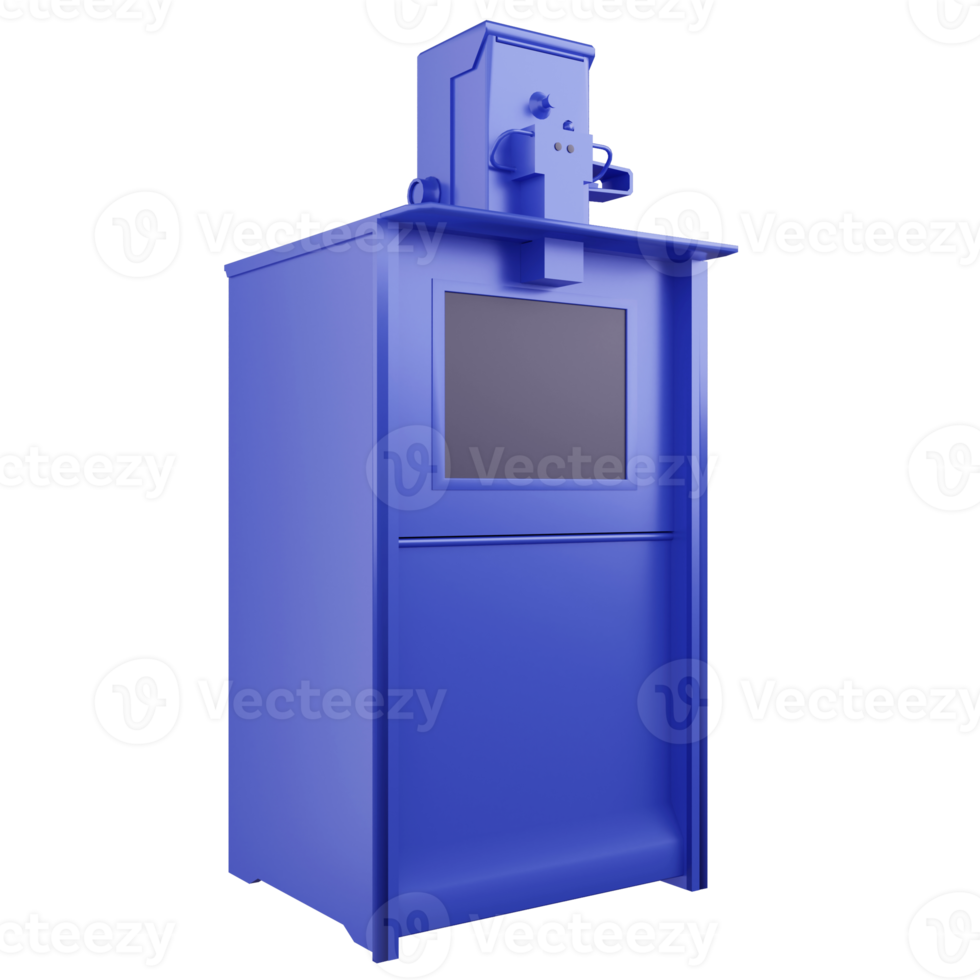 3D rendering newspaper box isolated on transparent background png