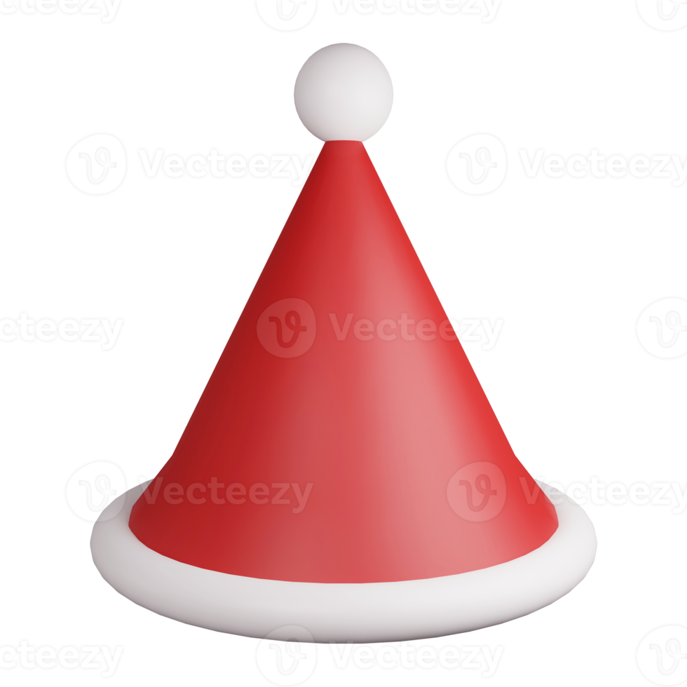 3D rendering Christmas hat isolated on transparent background png