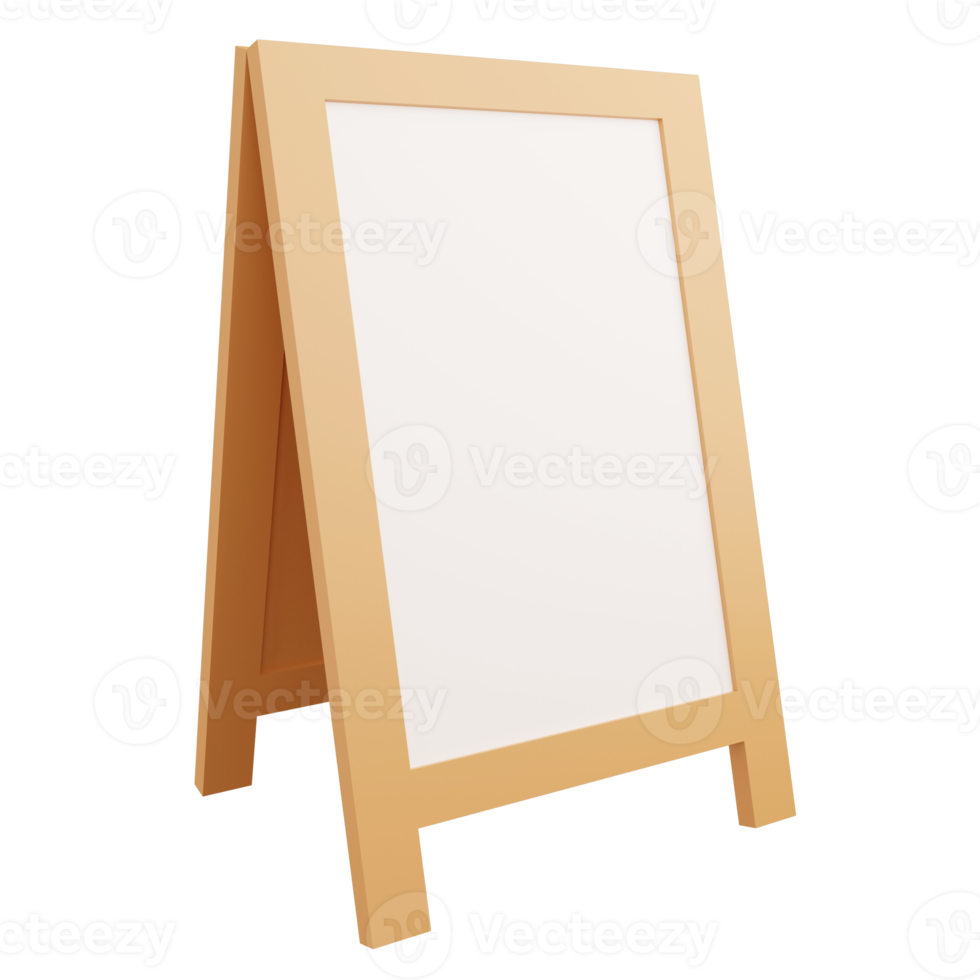 3D rendering blank mini signboard isolated on transparent background png