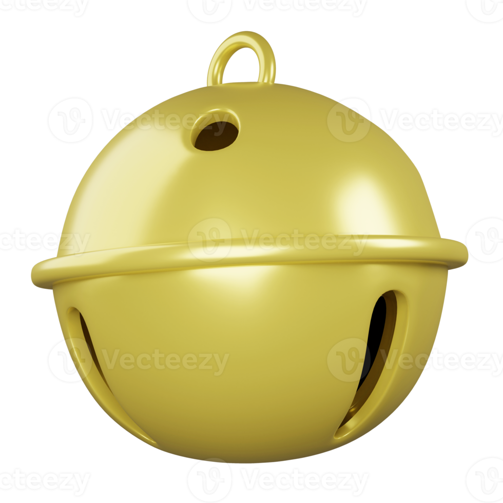 3D rendering mini bell isolated on transparent background png