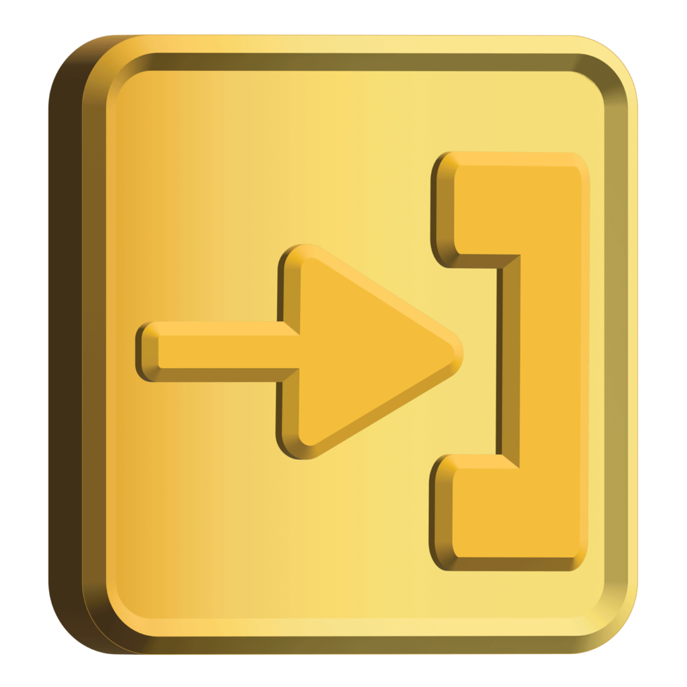 Gold login icon on transparent background Free PNG