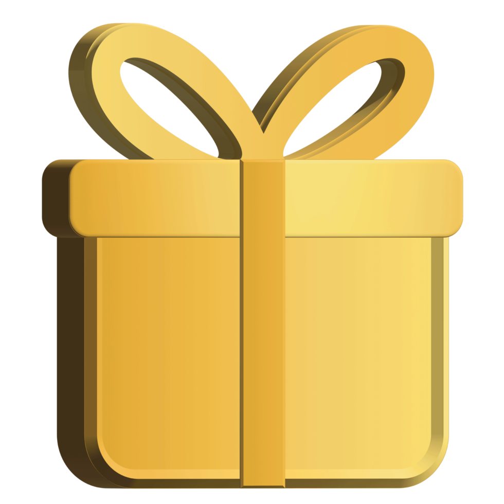 icône de cadeau d'or sur fond transparent png gratuit