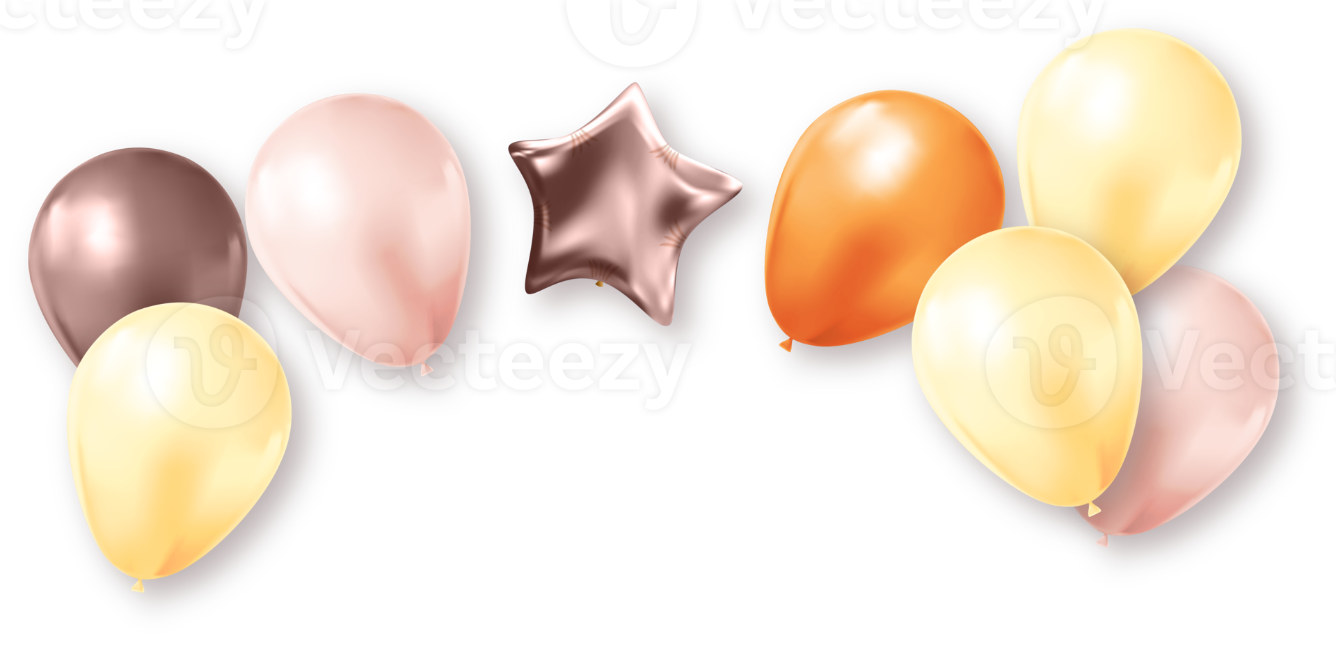 ballons colorés de fête avec ombre png