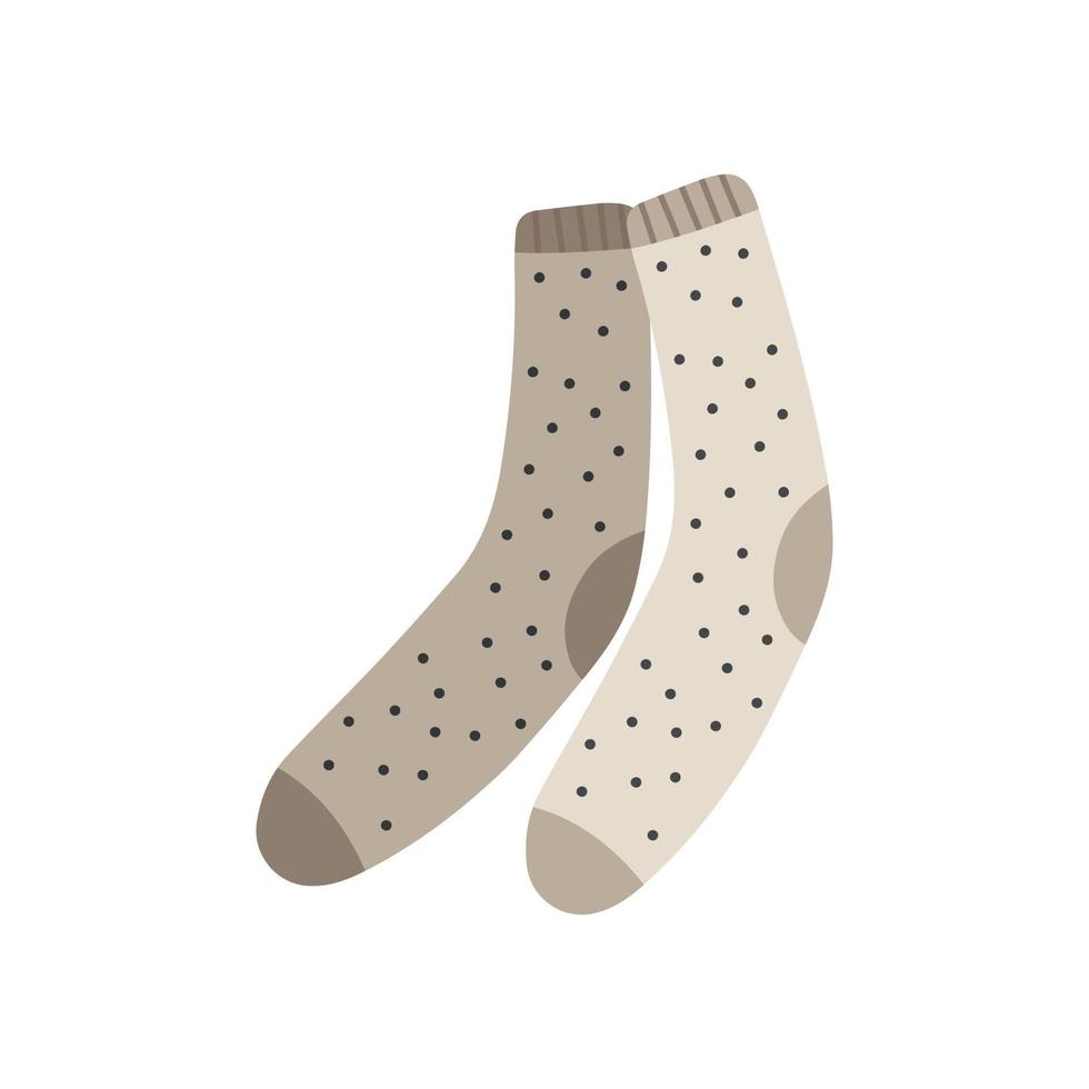 Vector illustration flat design colorful socks .Textile warm clothes socks pair cute decoration wool winter clothing.