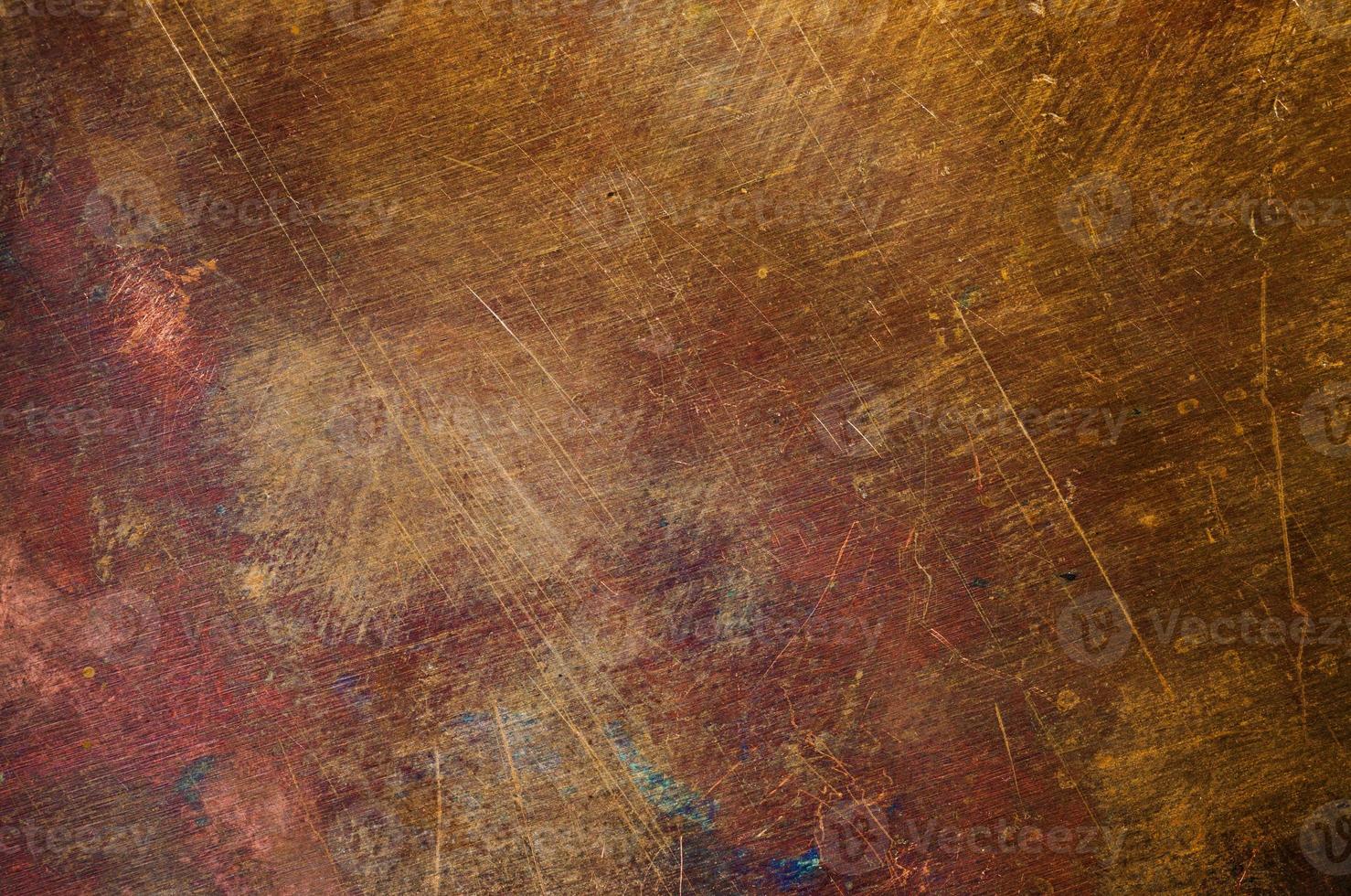 Orange-yellow copper surface flat close-up texture an full frame background photo