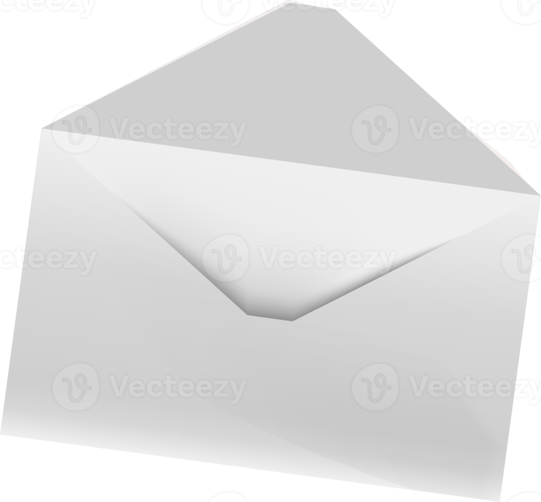 enveloppe ouverte blanche png