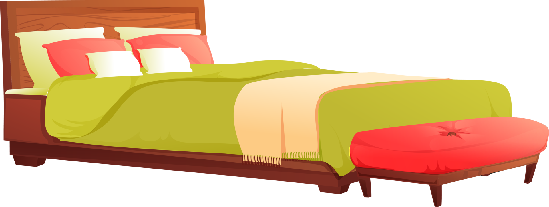 bed with pillows 12629786 PNG