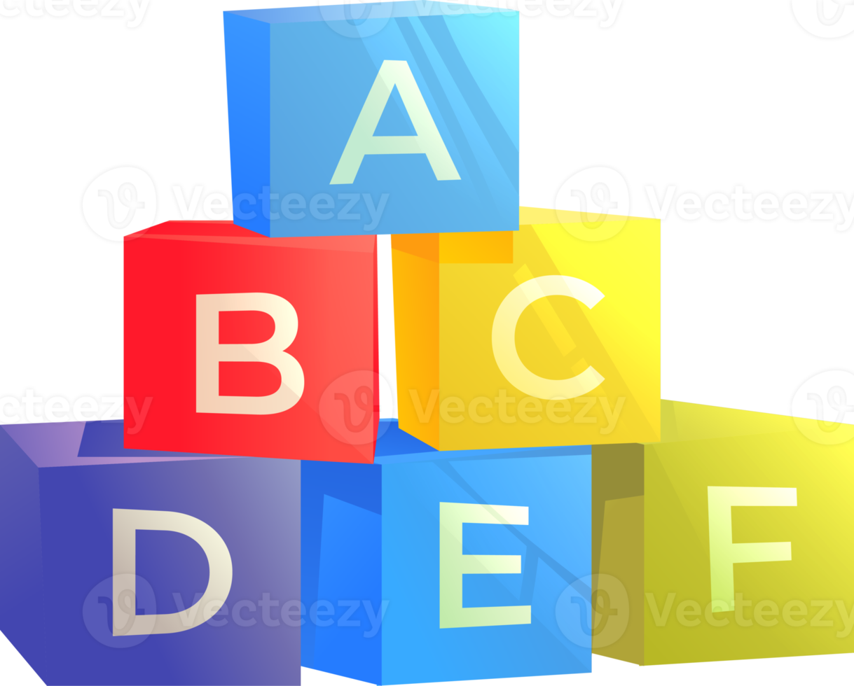 cubes with letters png