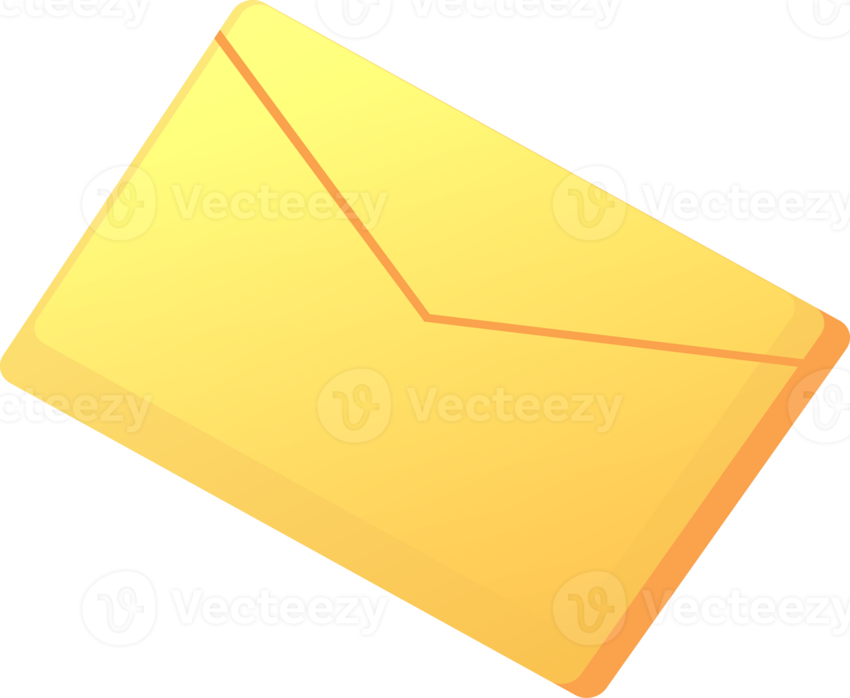 envelope amarelo fechado png