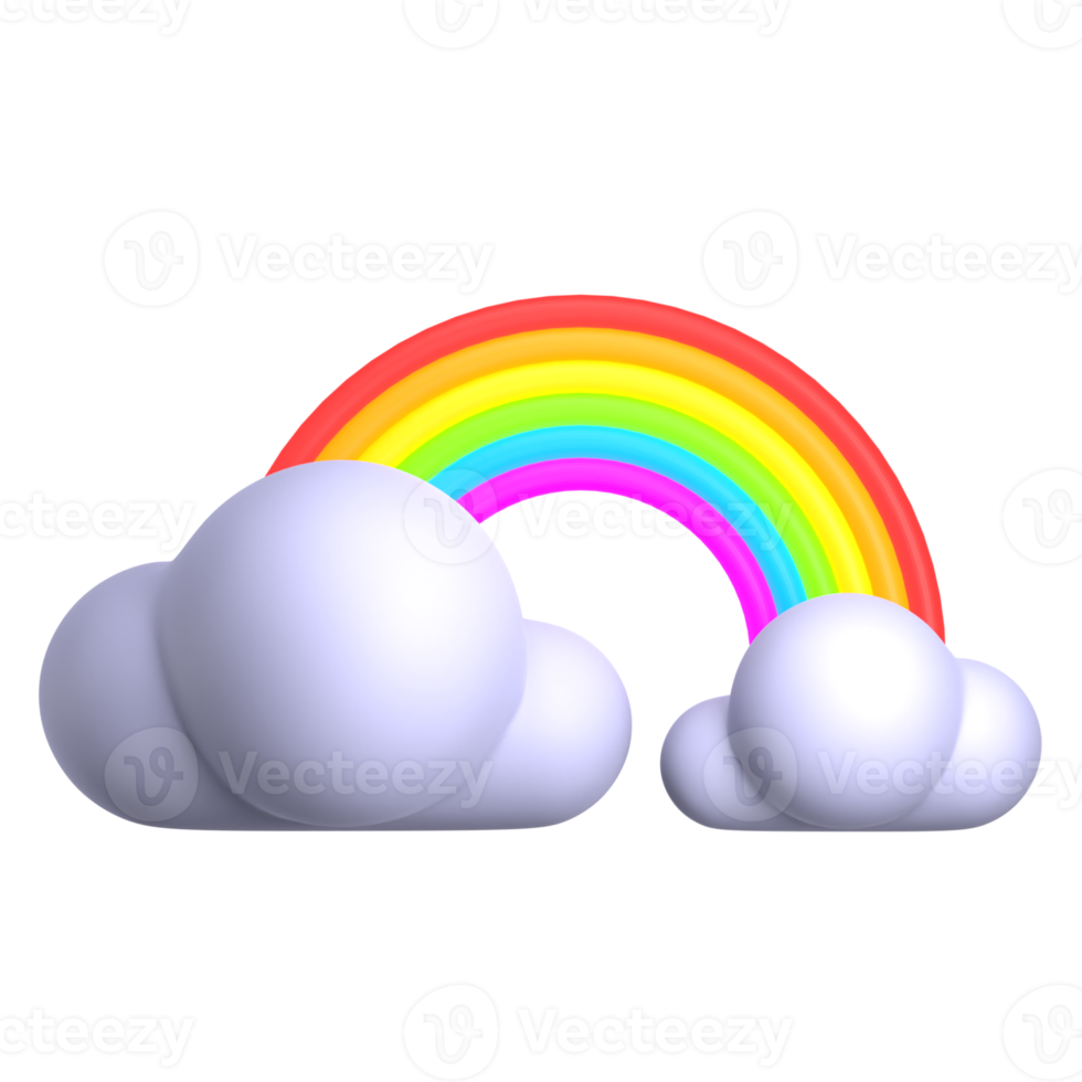 Rainbow 3d weather icon illustration png