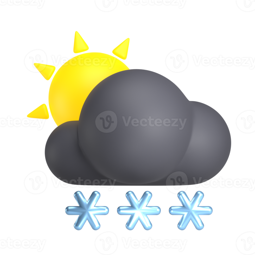 dag snöfall 3d väder ikon illustration png