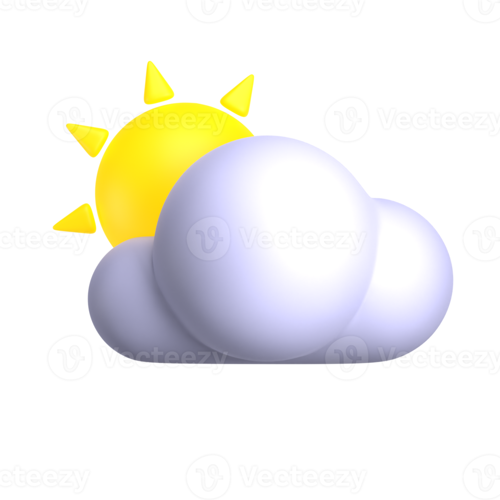 Cloudy Day 3d weather icon illustration png