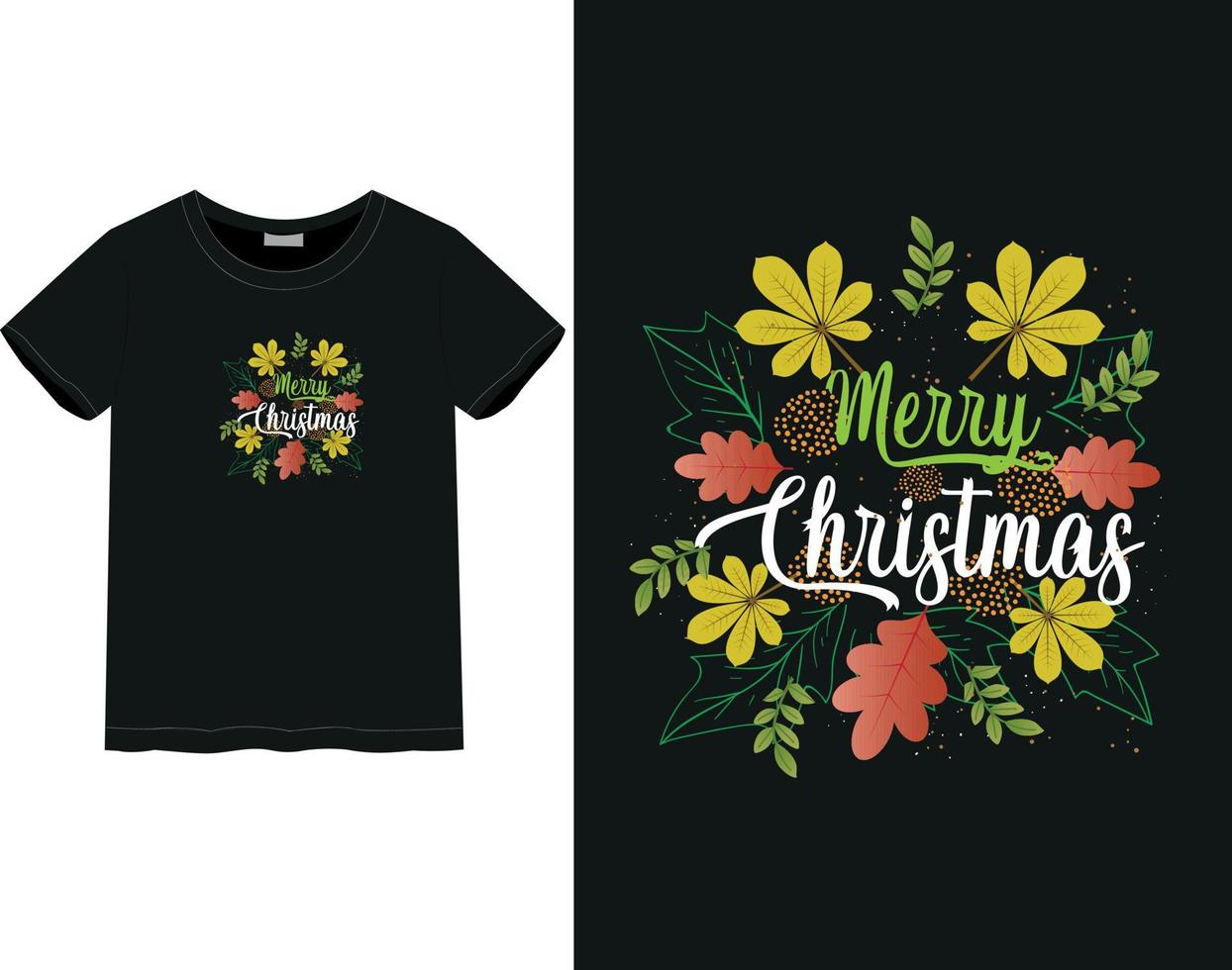 camiseta feliz navidad vector