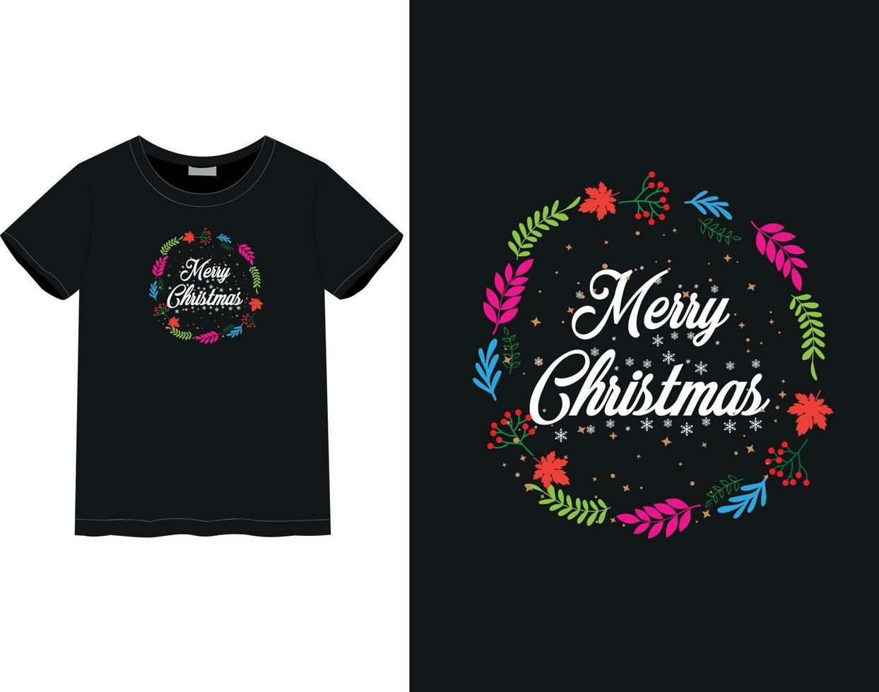 camiseta feliz navidad vector