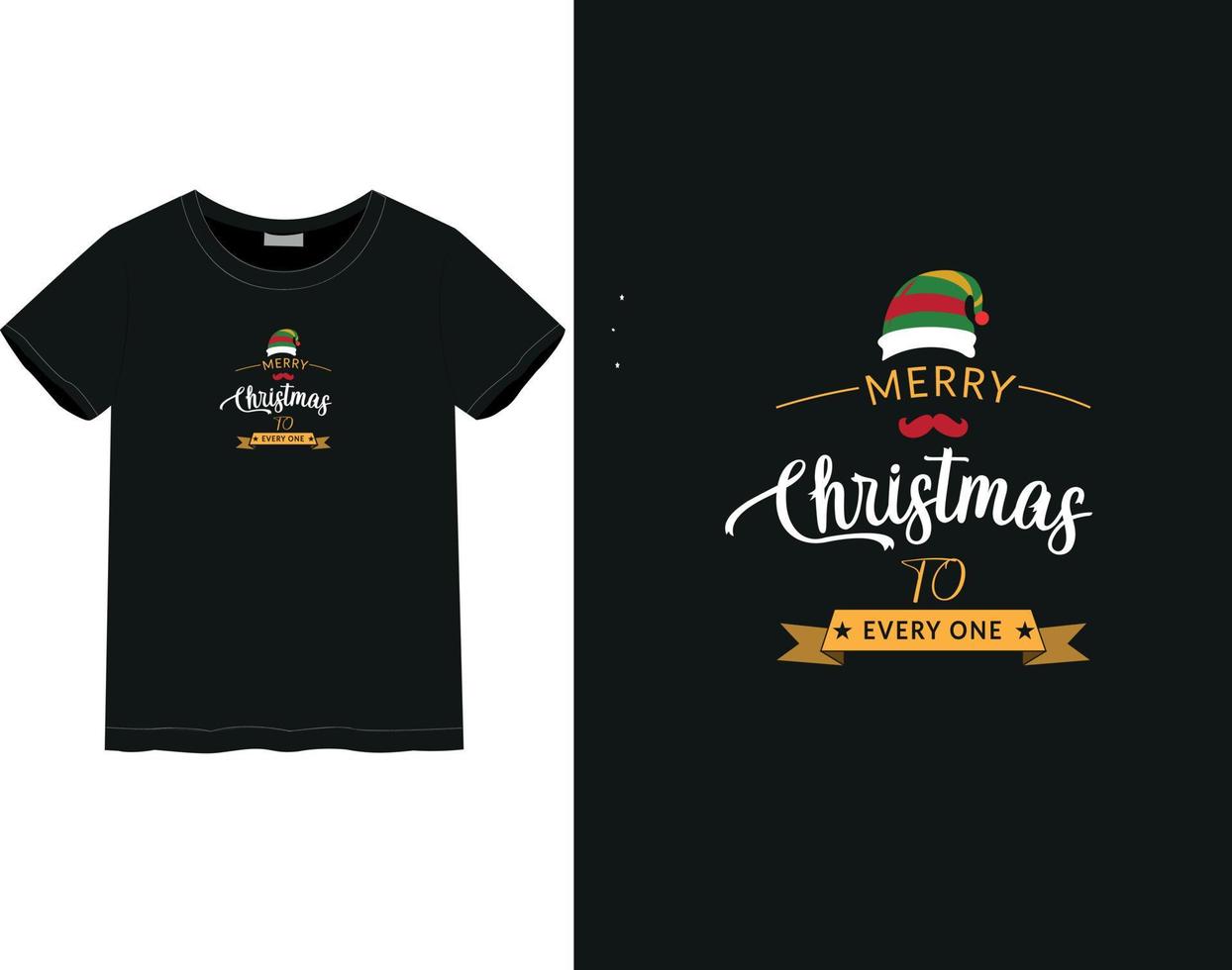 camiseta feliz navidad vector