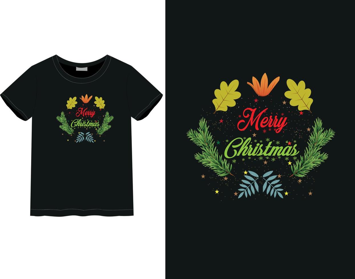 camiseta feliz navidad vector