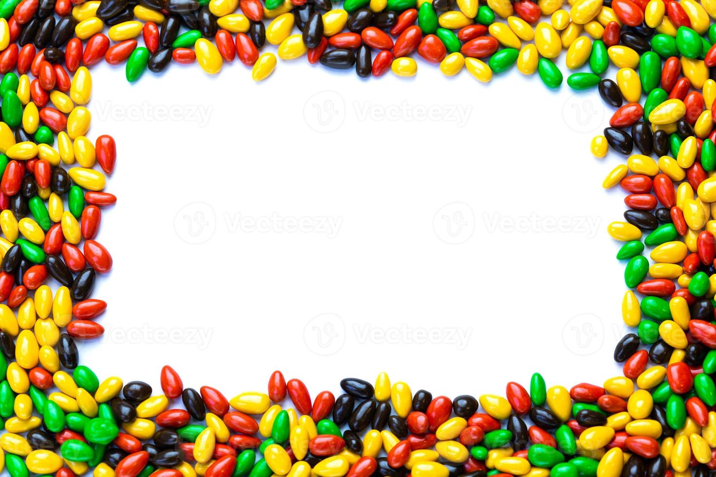 Glossy glazed multicolor sunflower seeds frame mockup photo