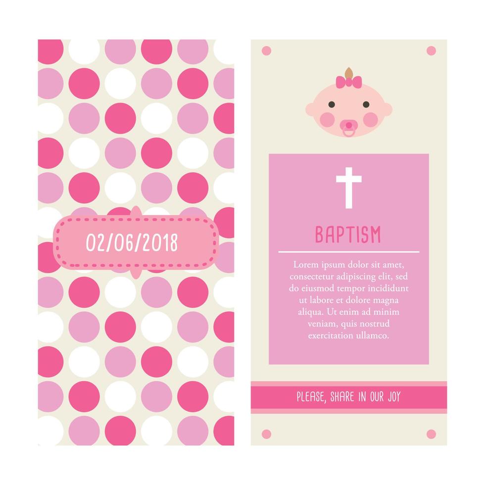 Girl Baptism Flyer vector