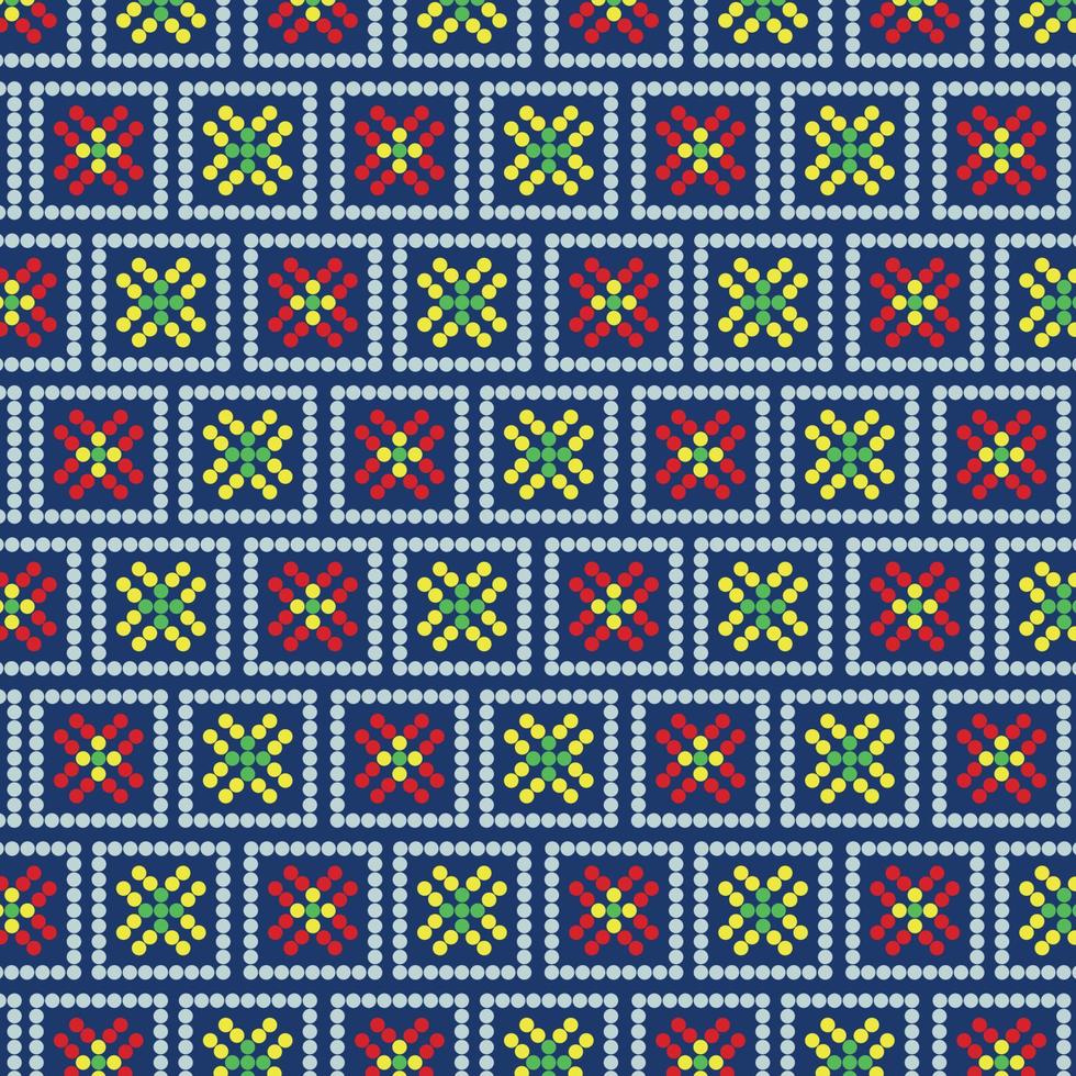 Red, Yellow and Blue Aztec Pattern vector