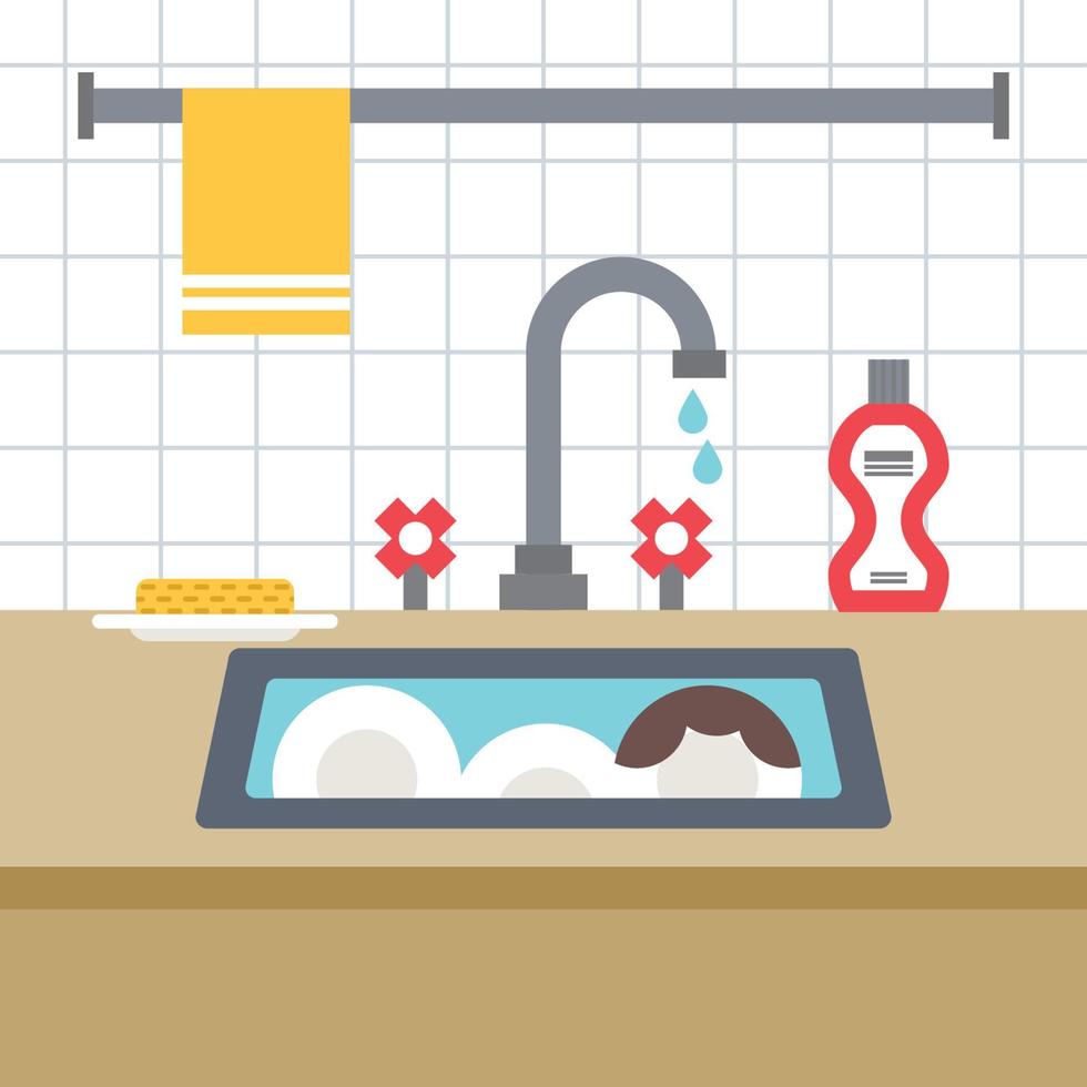 Flat Illustrated Sink vector