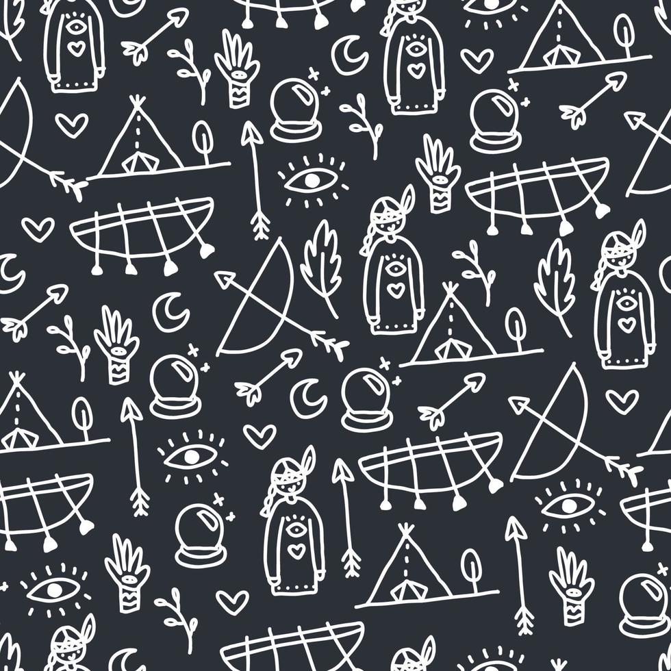 Gipsy Black and White Pattern vector