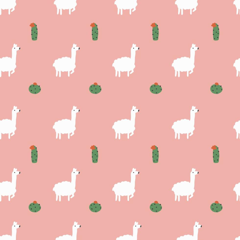 Llama Seamless Pattern vector