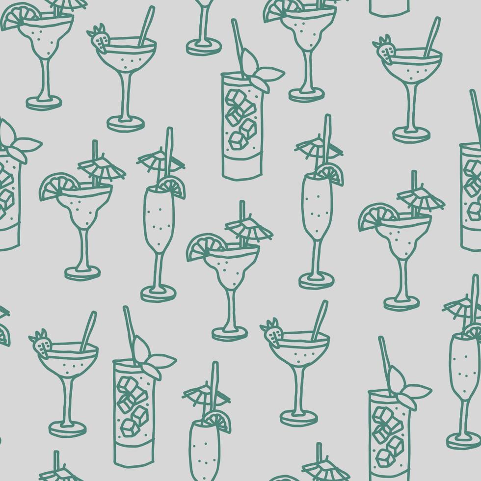 Seamless Drinks Pattern vector
